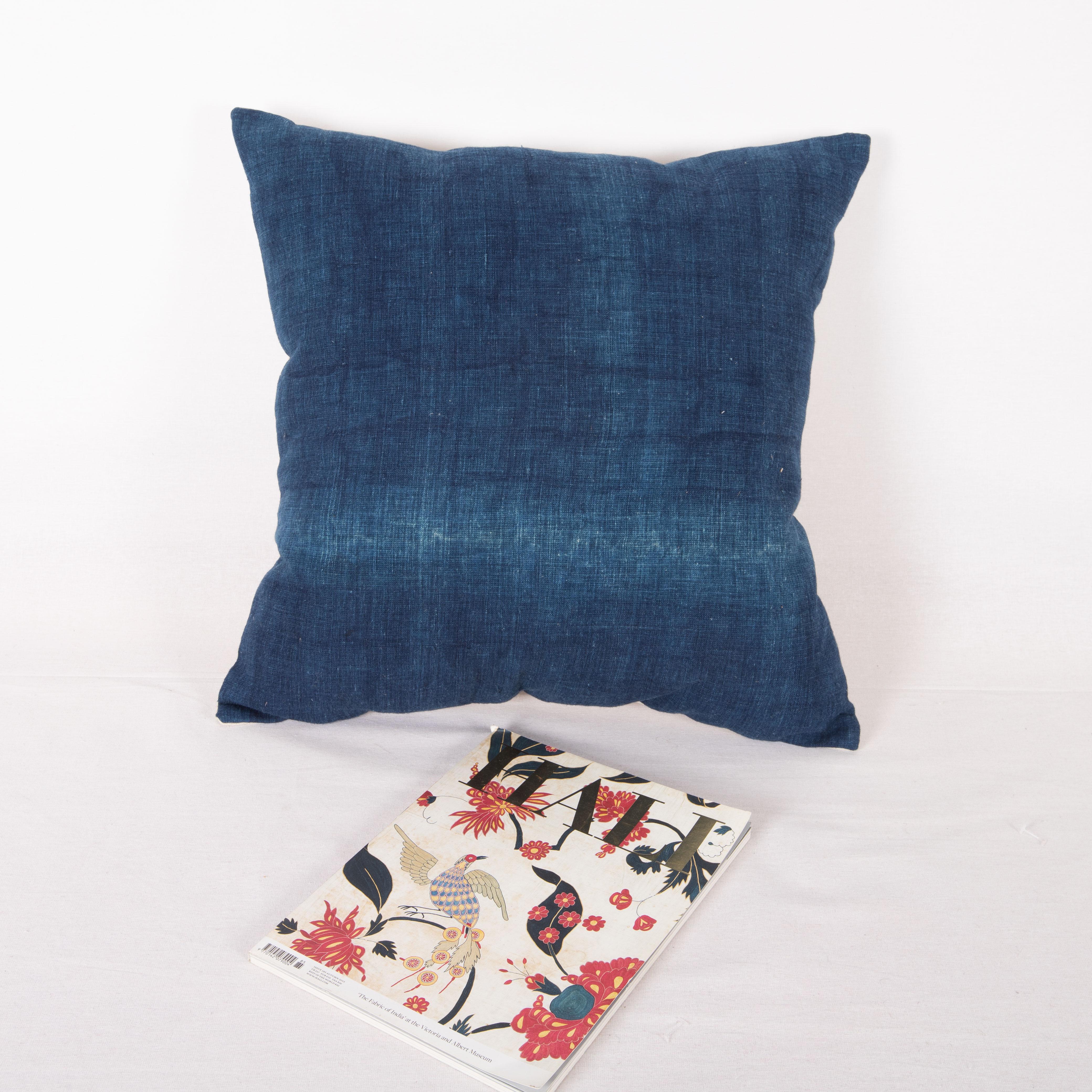 20th Century Antique Indigo Pillow Cover Made from a Quilt Top, Early 20th C. Turkey For Sale