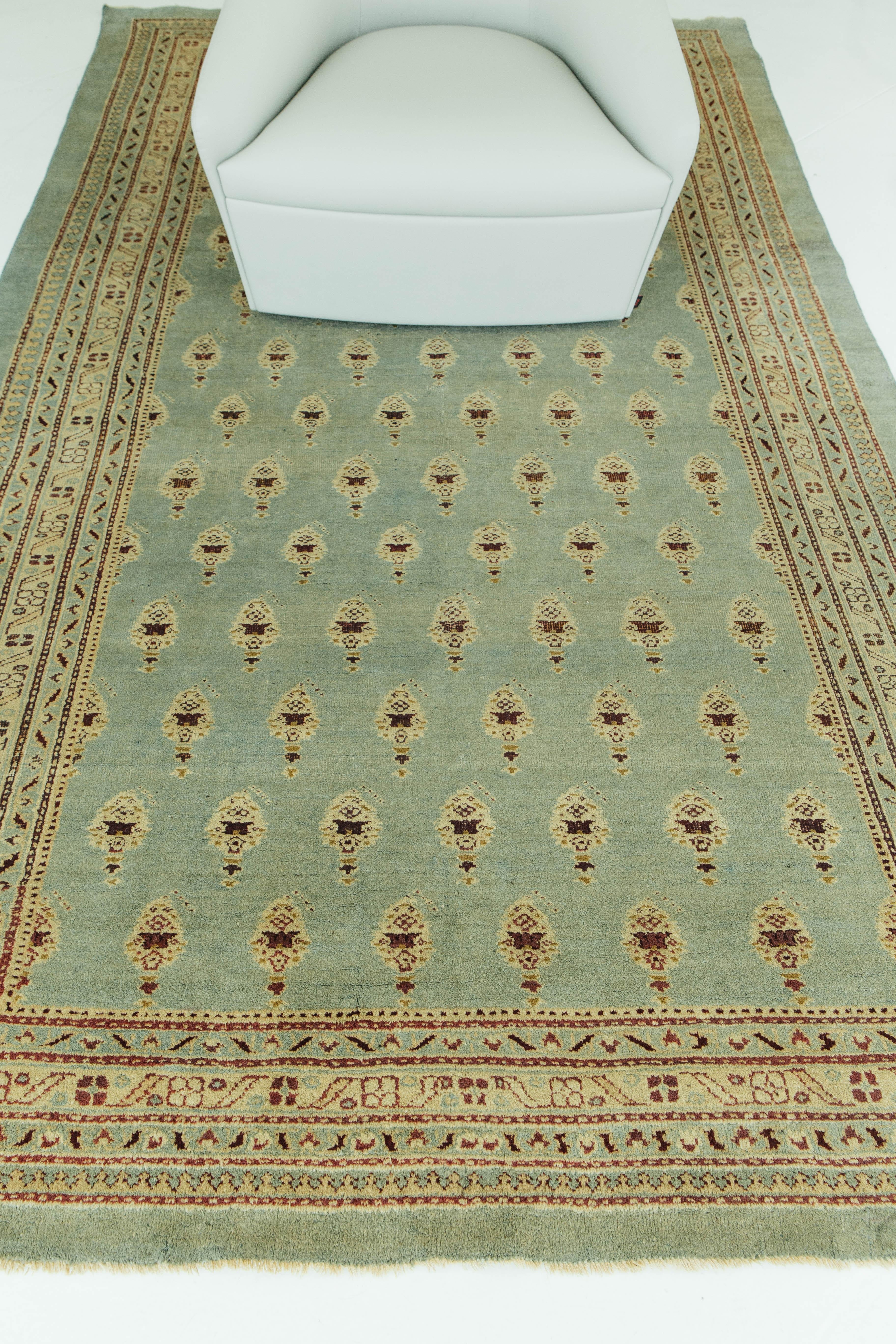 Hand-Knotted Antique Indo Amritsar For Sale