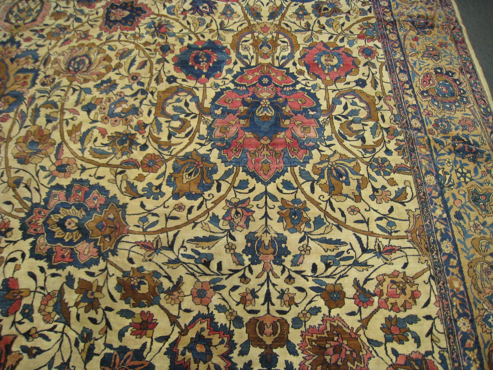 Hand-Woven Antique Indo-Isfahan Carpet For Sale