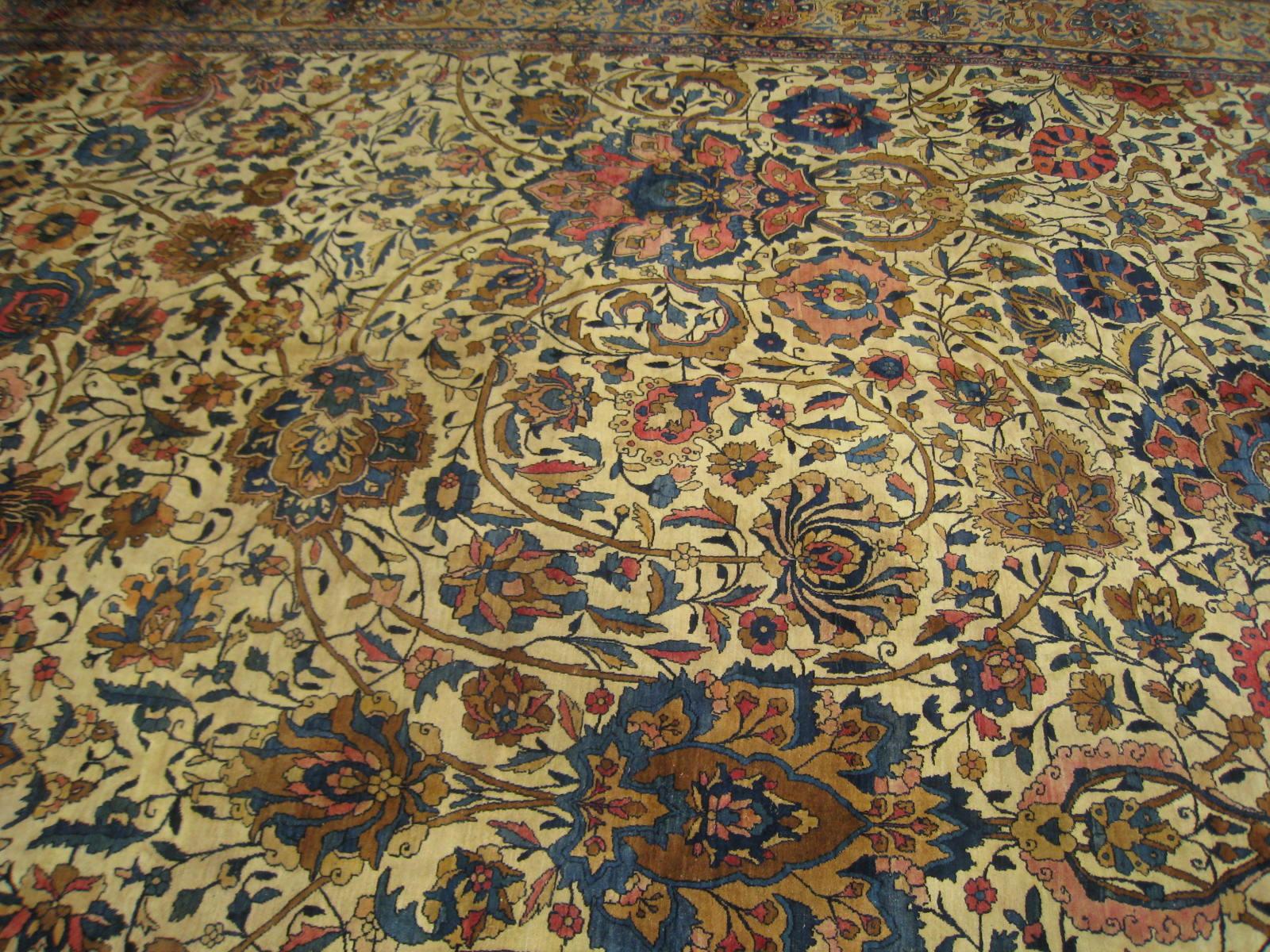 Wool Antique Indo-Isfahan Carpet For Sale