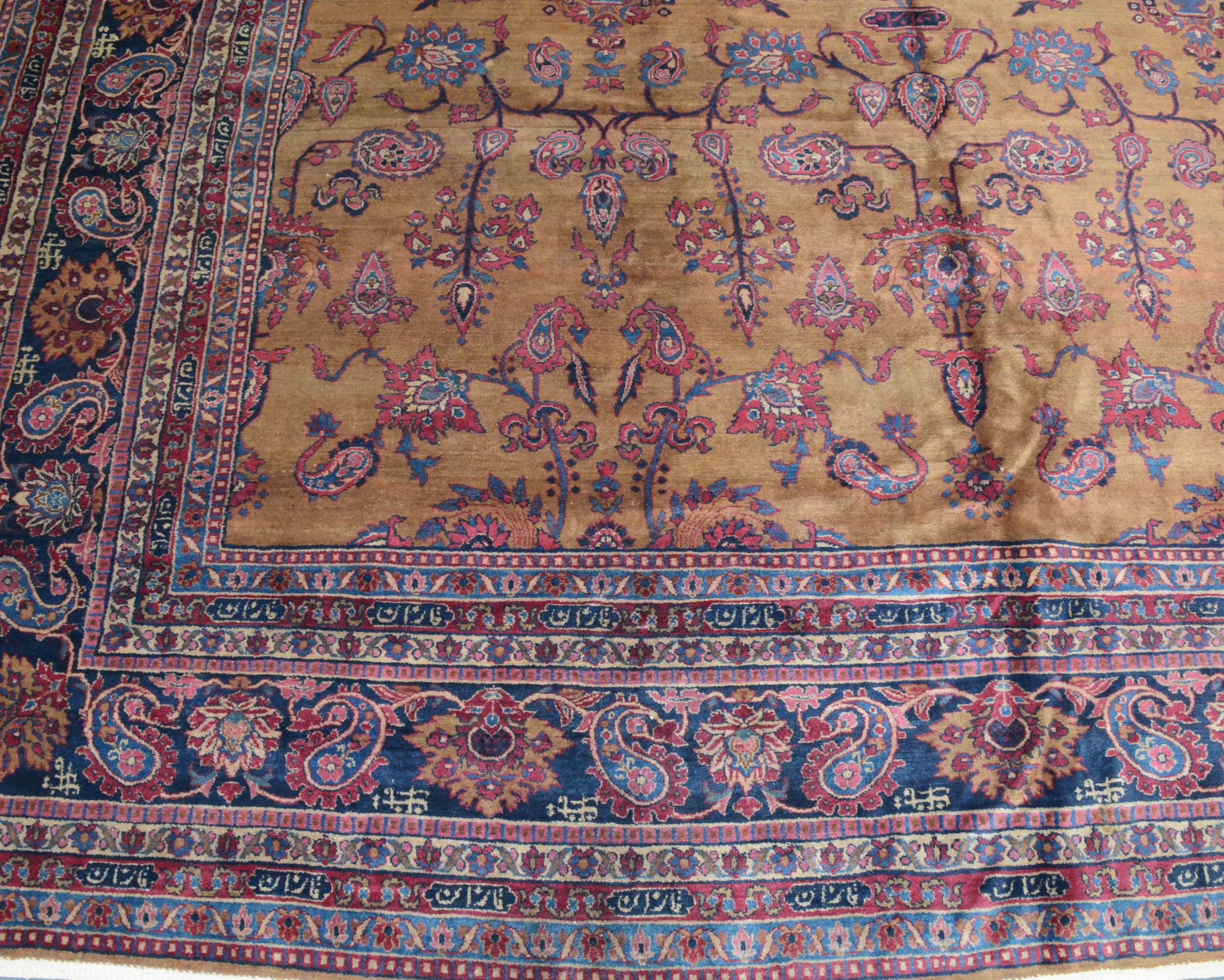 Woven Antique Indo-Kerman Carpet For Sale