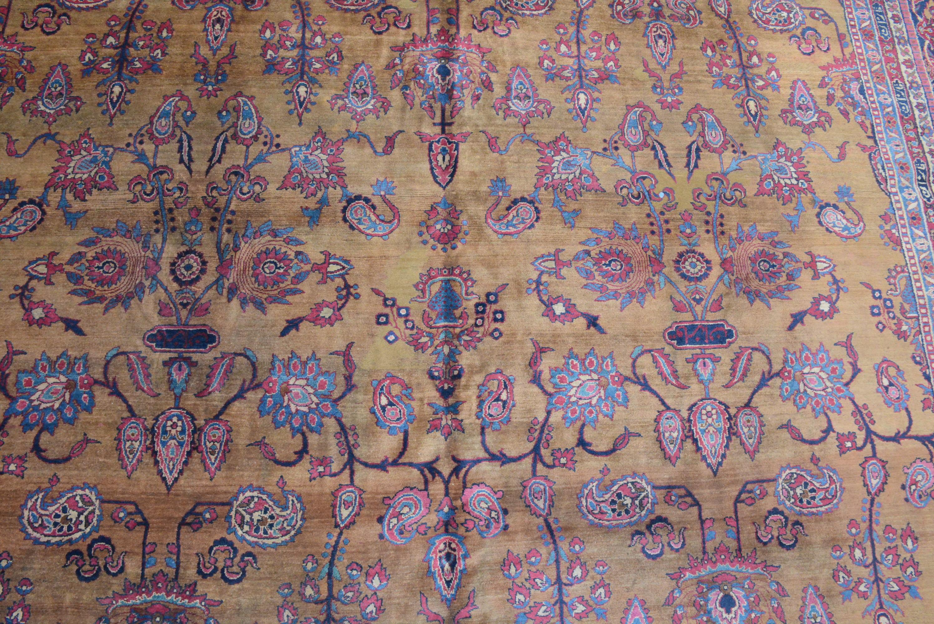 20th Century Antique Indo-Kerman Carpet For Sale