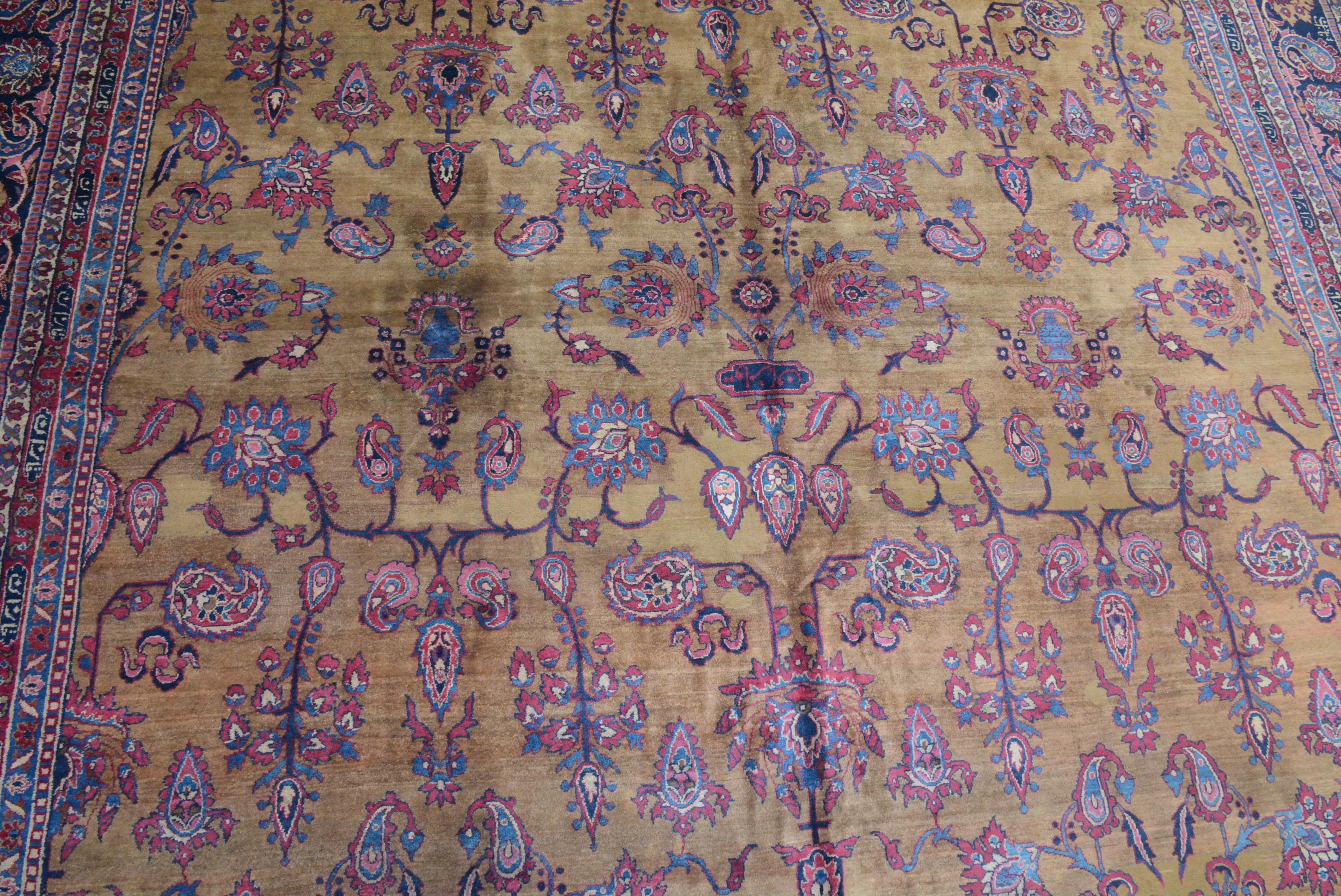 Wool Antique Indo-Kerman Carpet For Sale