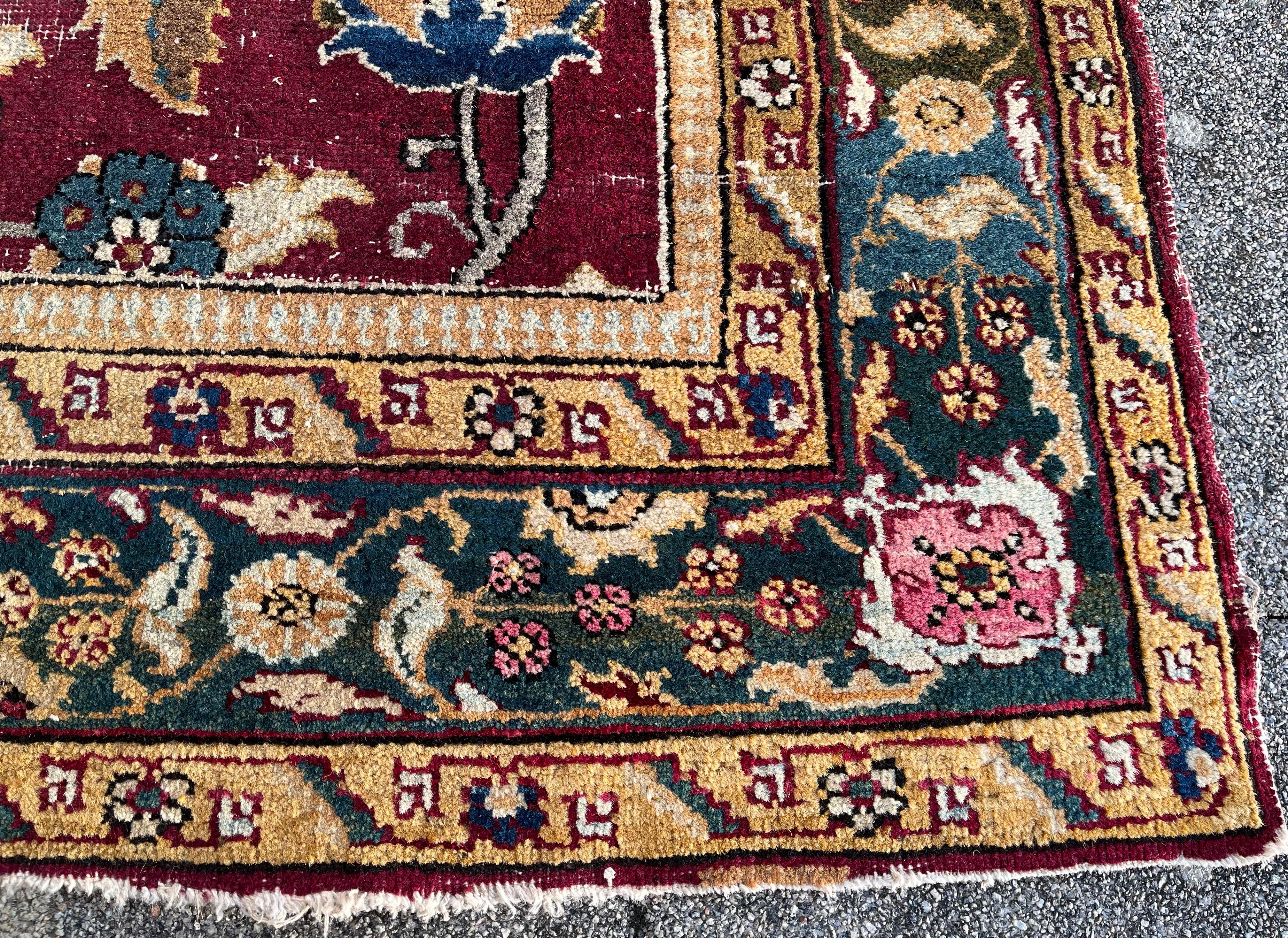 Antique Indo/Persian Carpet Agra 19th, Fragment For Sale 5
