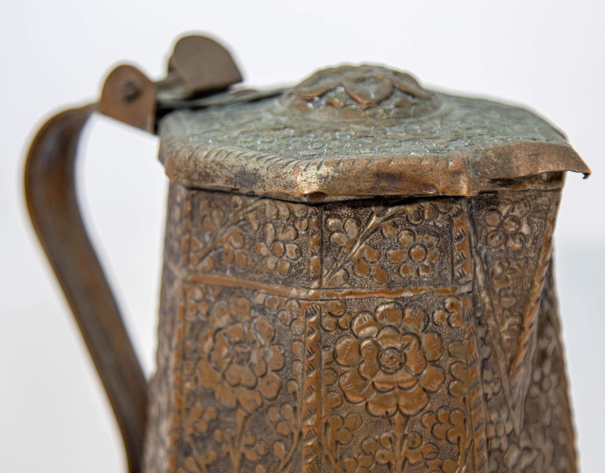 Antique Indo-Persian Copper TeaPot 19th Century For Sale 10
