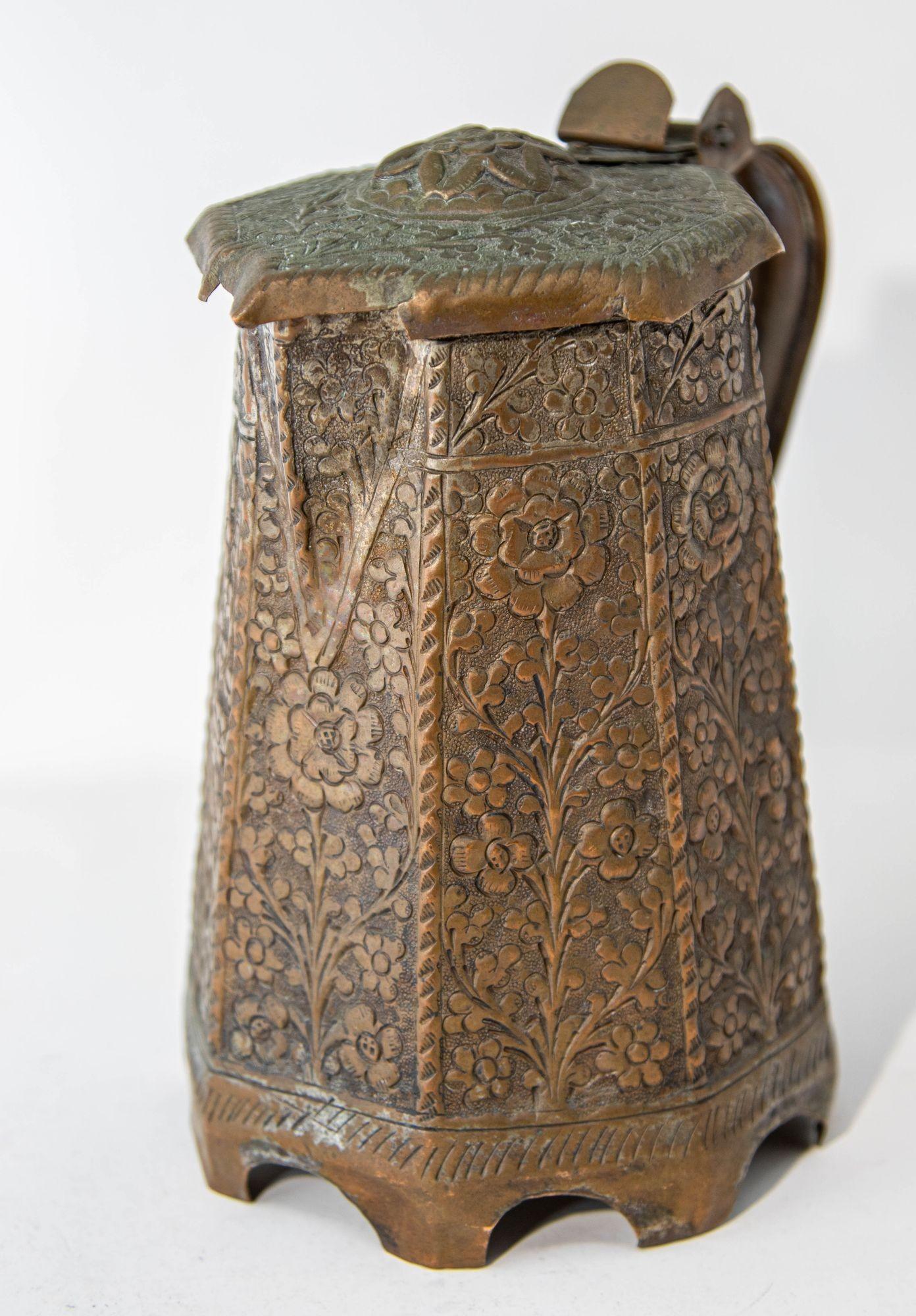 Antique Indo-Persian Copper TeaPot 19th Century For Sale 11