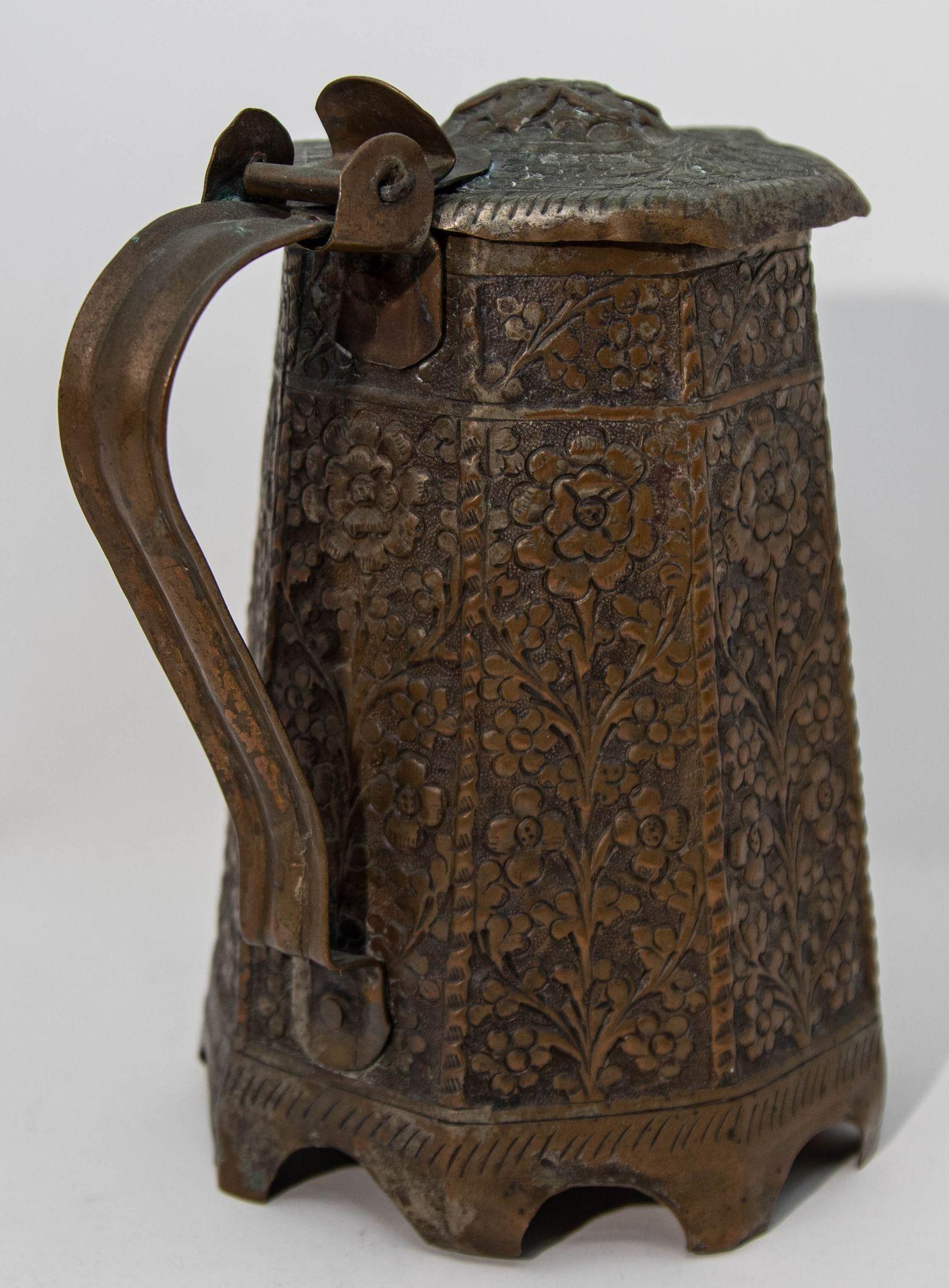 Antique Indo-Persian Copper TeaPot 19th Century For Sale 13