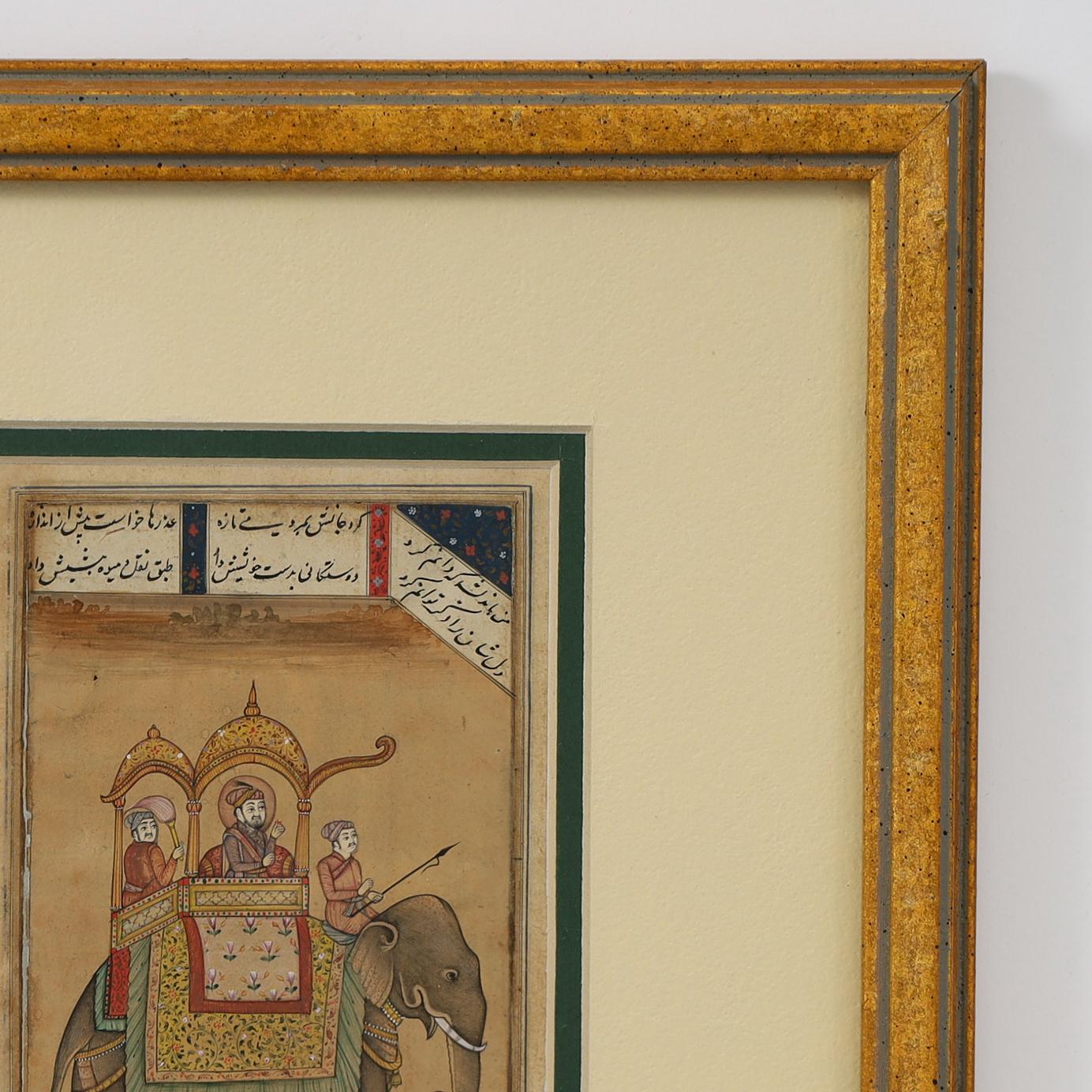 Anglo-Indian Antique Indo Persian Illustrated Manuscript of an Elephant For Sale