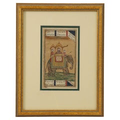 Antique Indo Persian Illustrated Manuscript of an Elephant