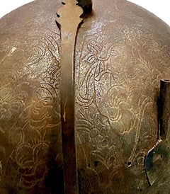 Antique Indo-Persian Kulah Khud Helmet with Engraved Motifs