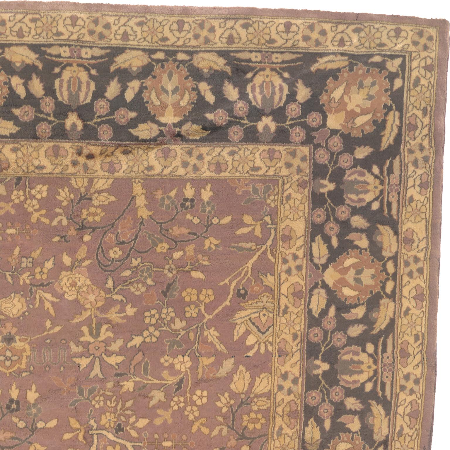 Indien Tapis indo-persan ancien mauve en vente