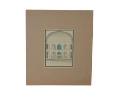 Antique Indo Persian Mughal Architectural Painting