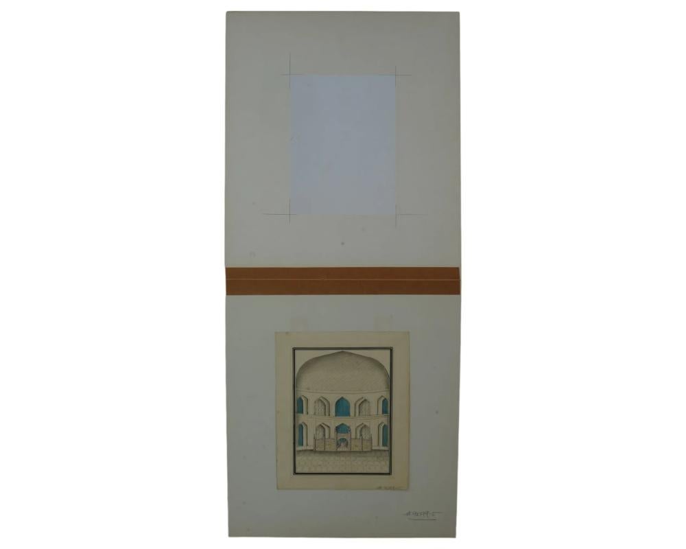 Antique Indo Persian Mughal Architectural Painting In Good Condition For Sale In New York, NY