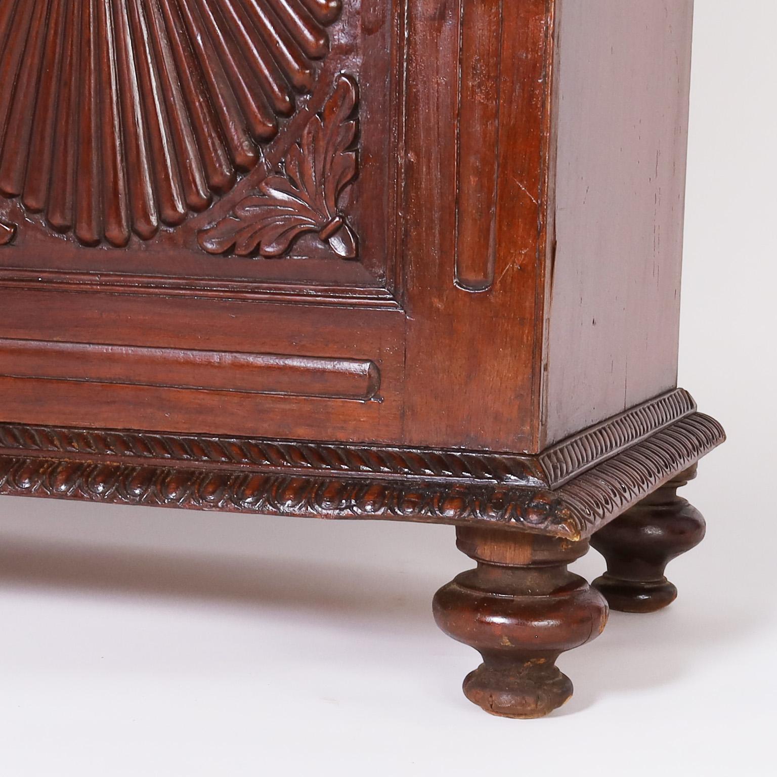 Antique Indo Portuguese Carved Teakwood Cabinet 2