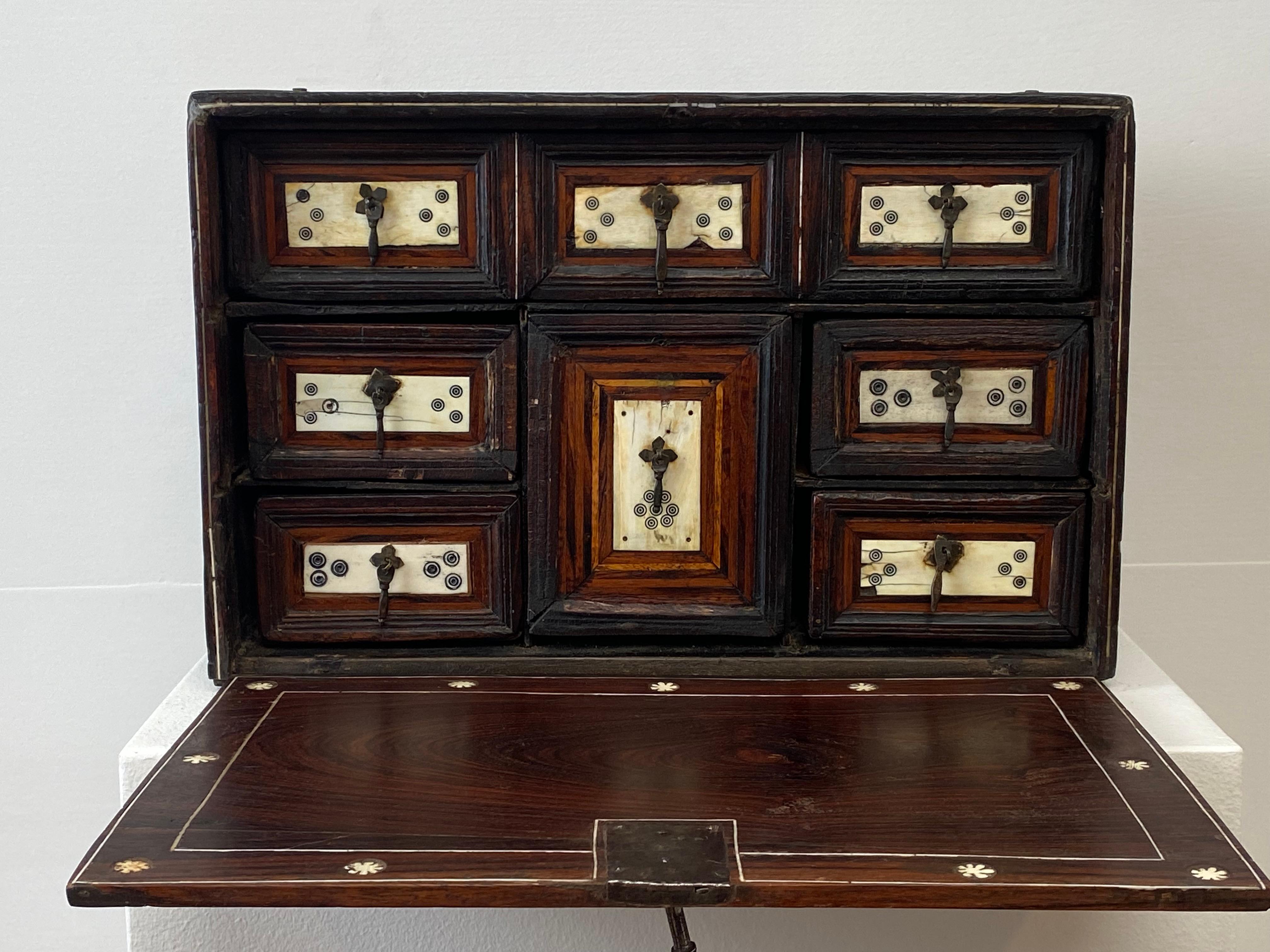 Antique Indo-Portuguese Table Cabinet For Sale 5
