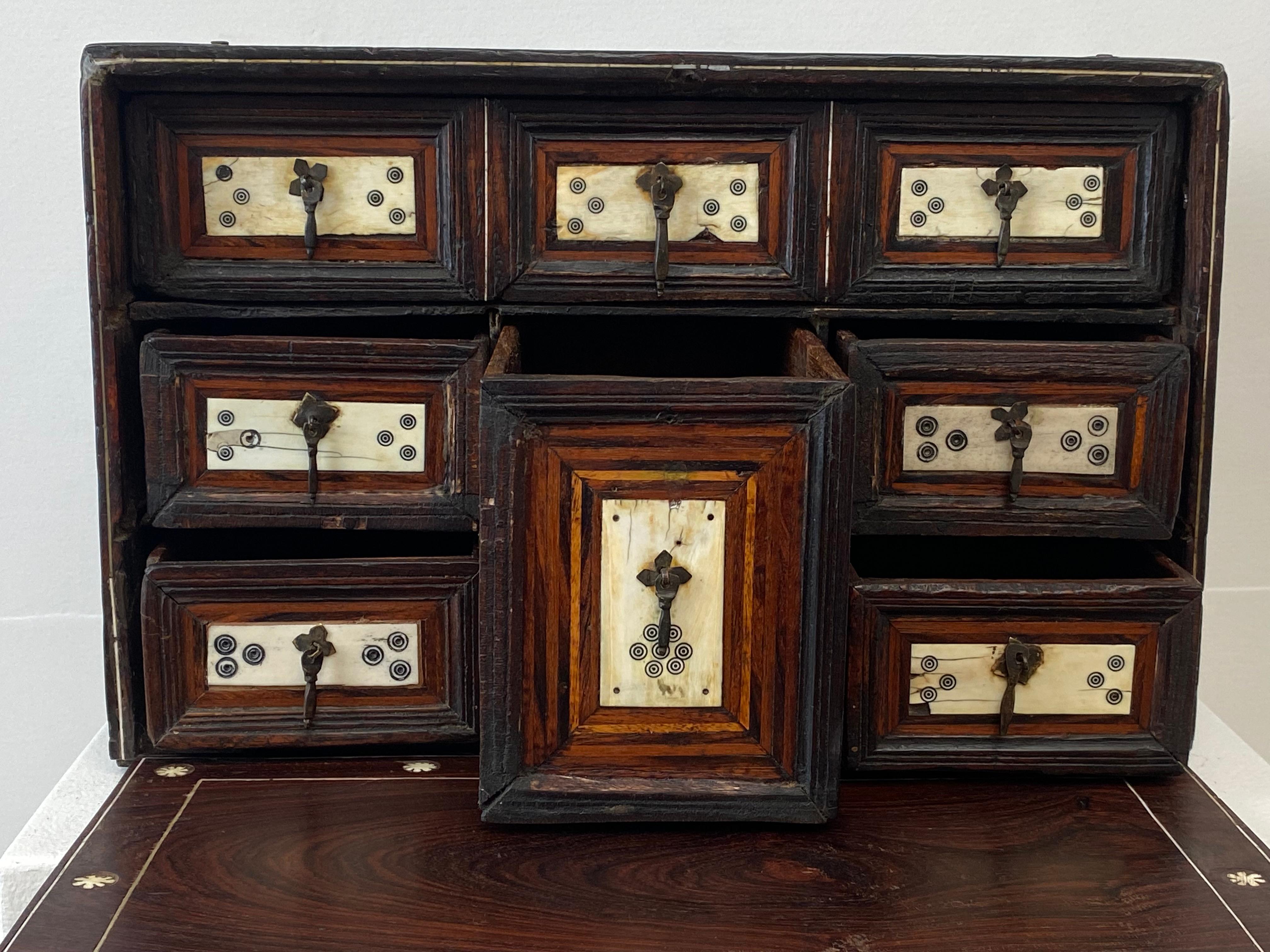 Antique Indo-Portuguese Table Cabinet For Sale 7