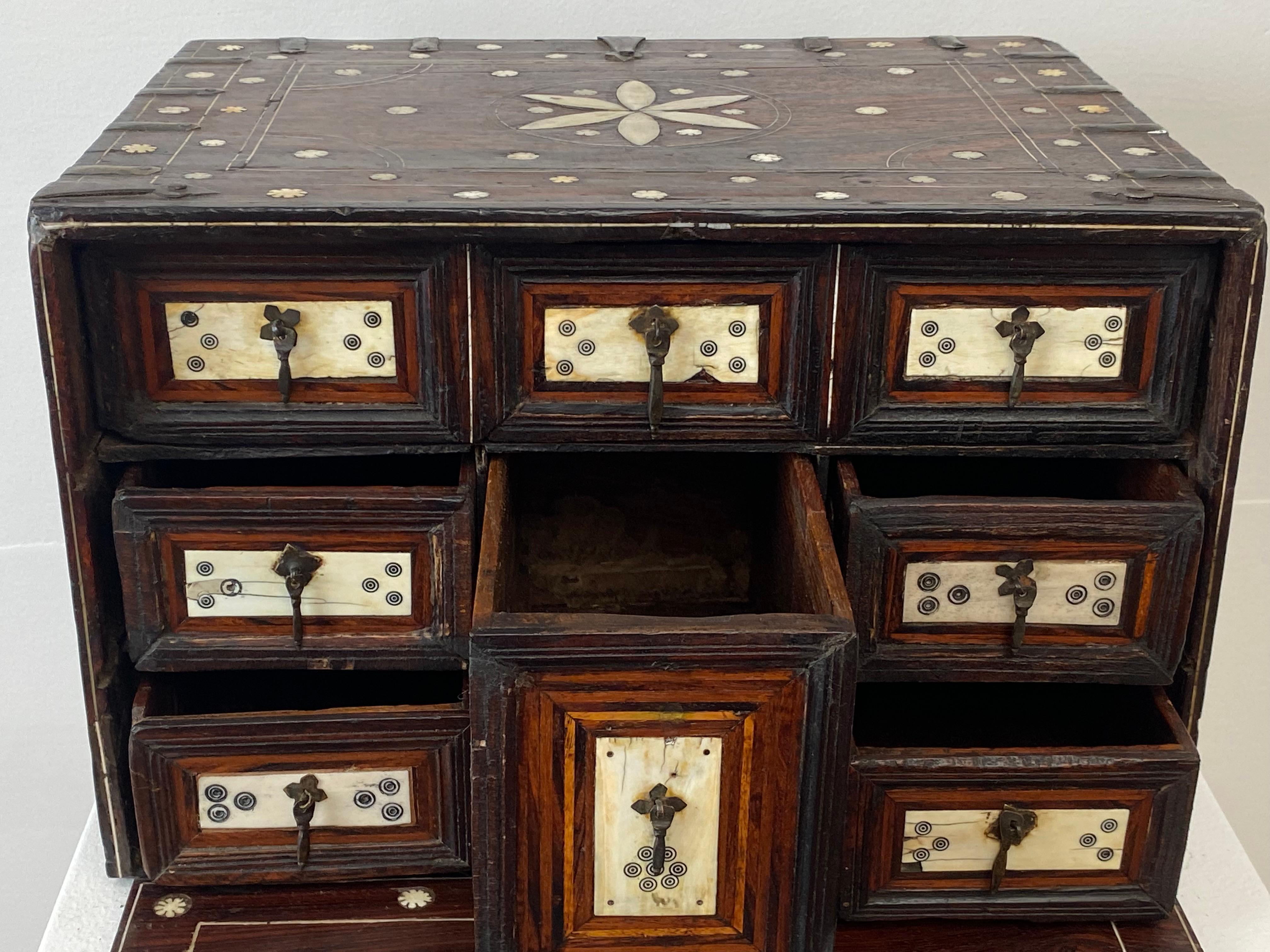 Antique Indo-Portuguese Table Cabinet For Sale 8