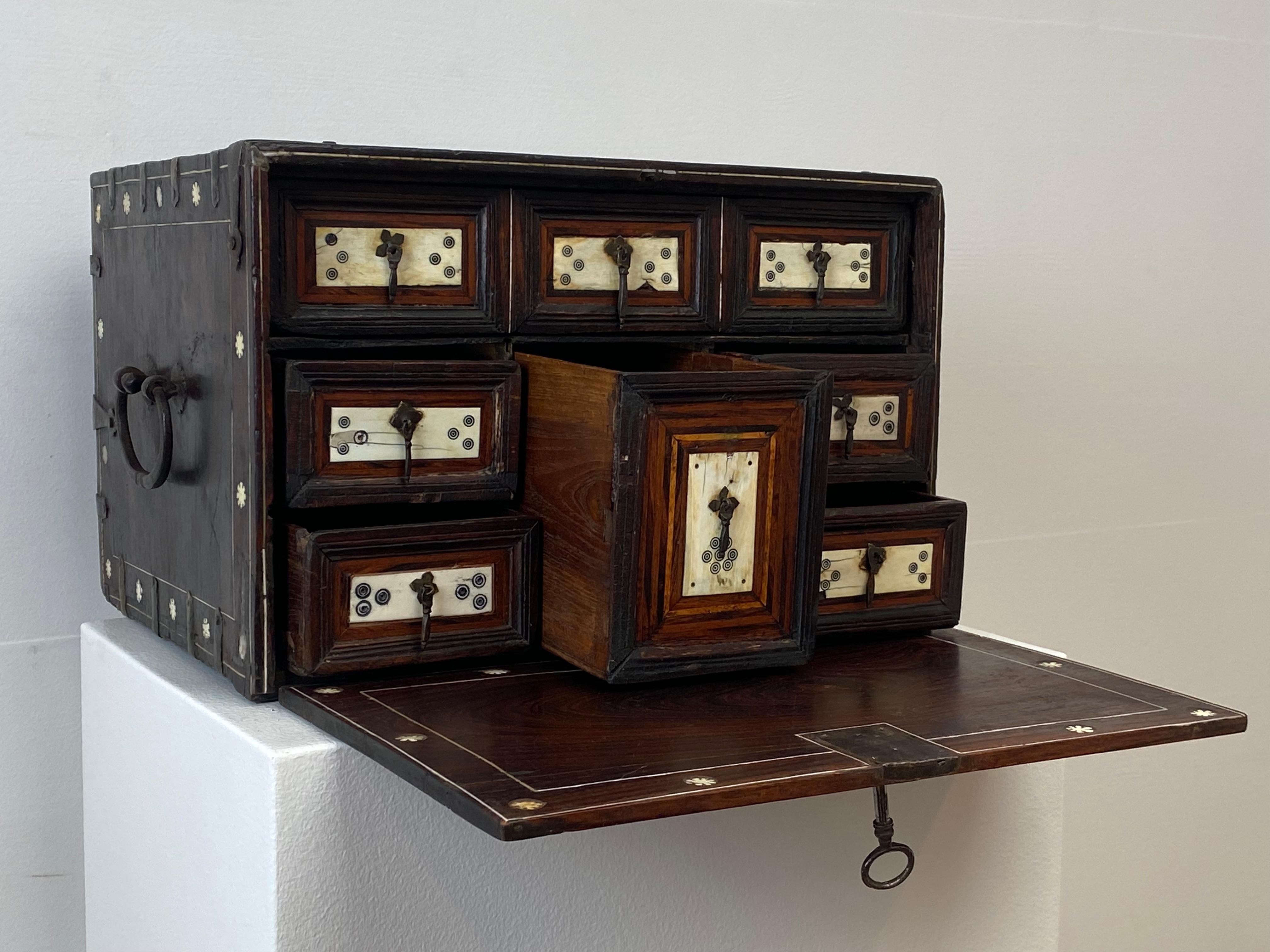 Antique Indo-Portuguese Table Cabinet For Sale 9
