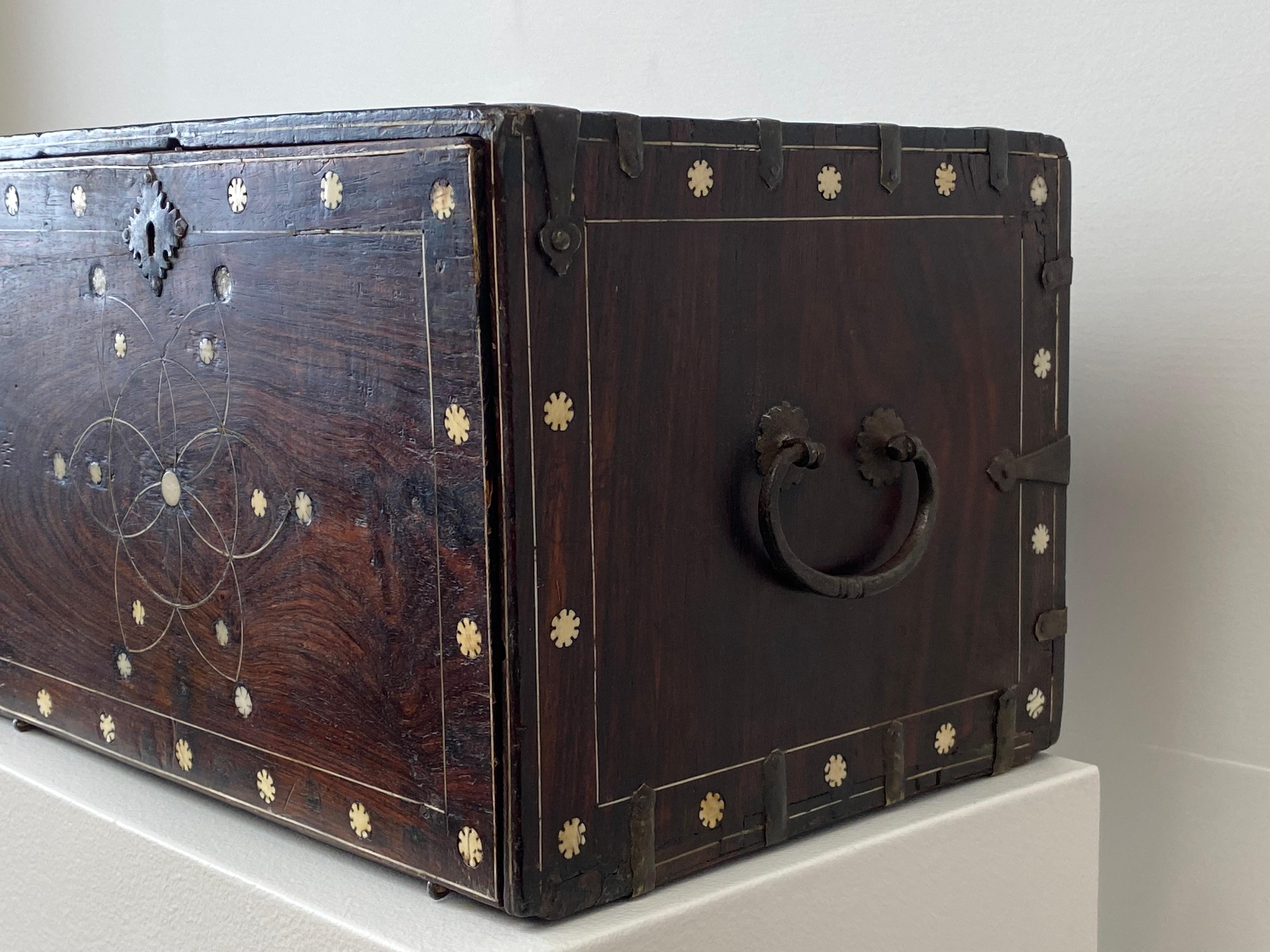 18th Century and Earlier Antique Indo-Portuguese Table Cabinet For Sale