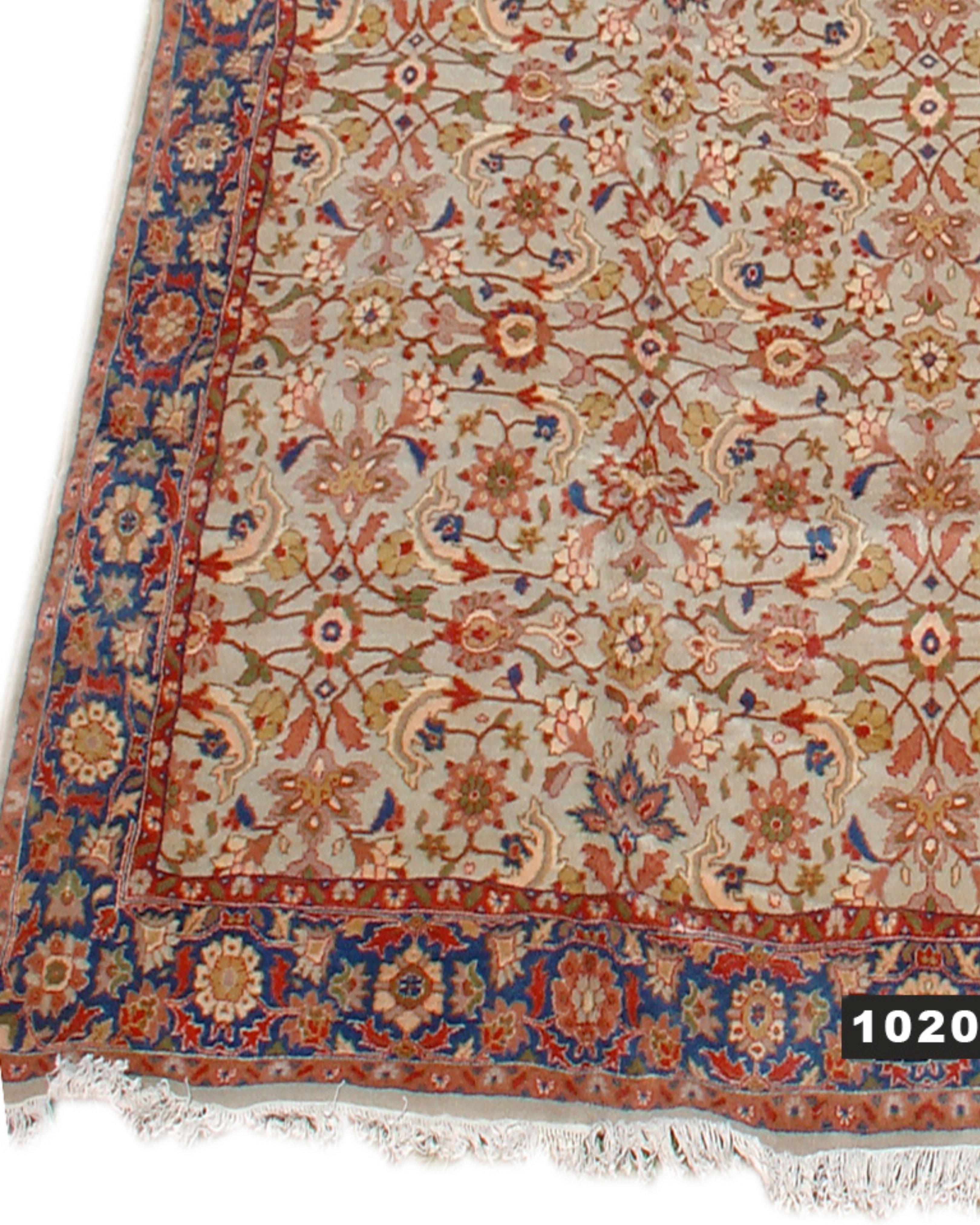 Hand-Knotted Antique Indo-Sultanabad Carpet, Late 20th Century For Sale