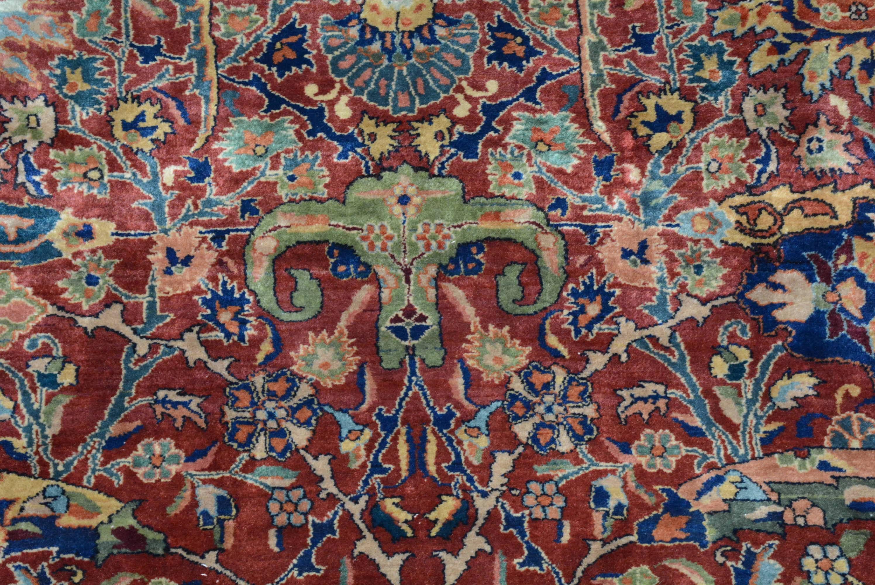 Woven Antique Indo-Tabriz Carpet For Sale