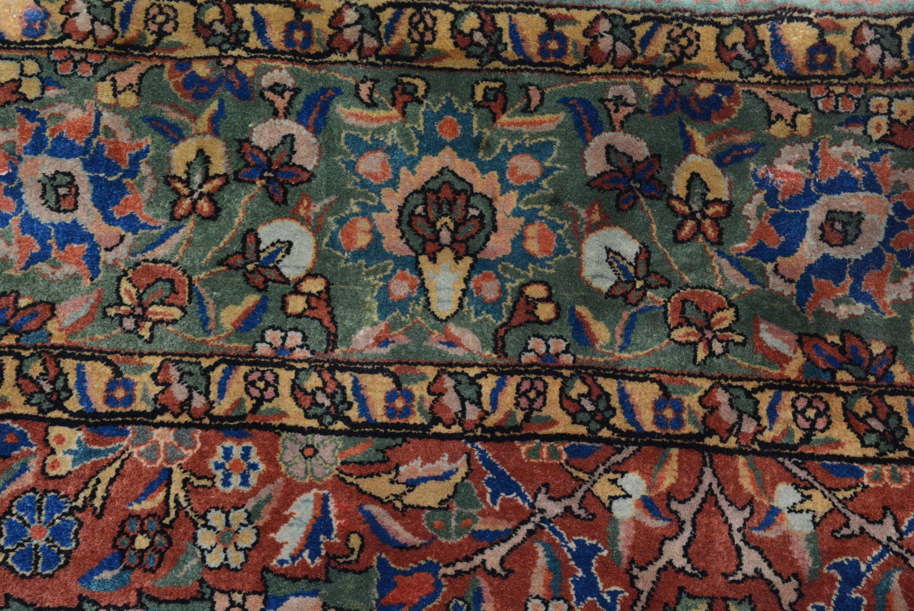 Wool Antique Indo-Tabriz Carpet For Sale