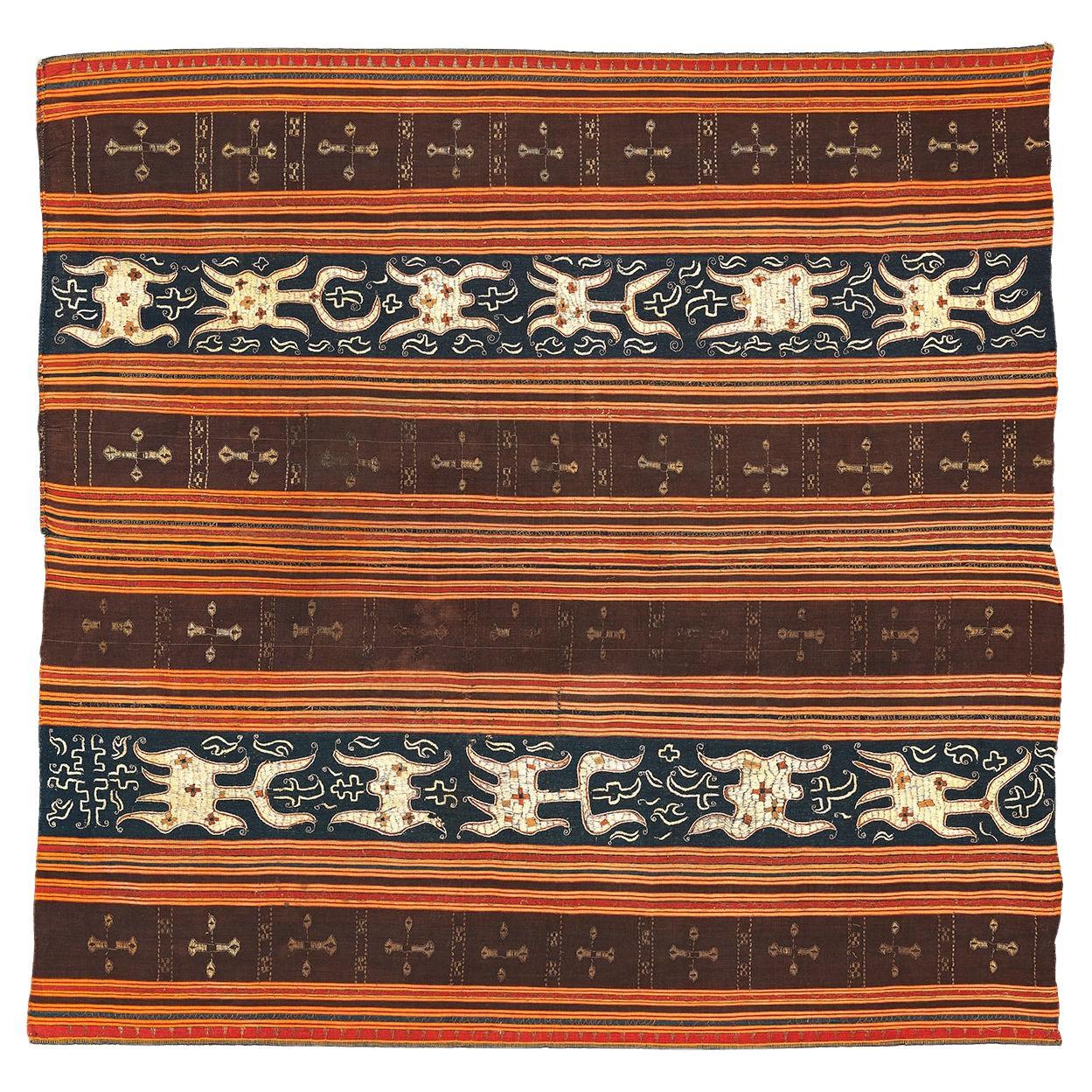 Textile cérémoniel indonésien ancien, peuple Lampung, Sumatra