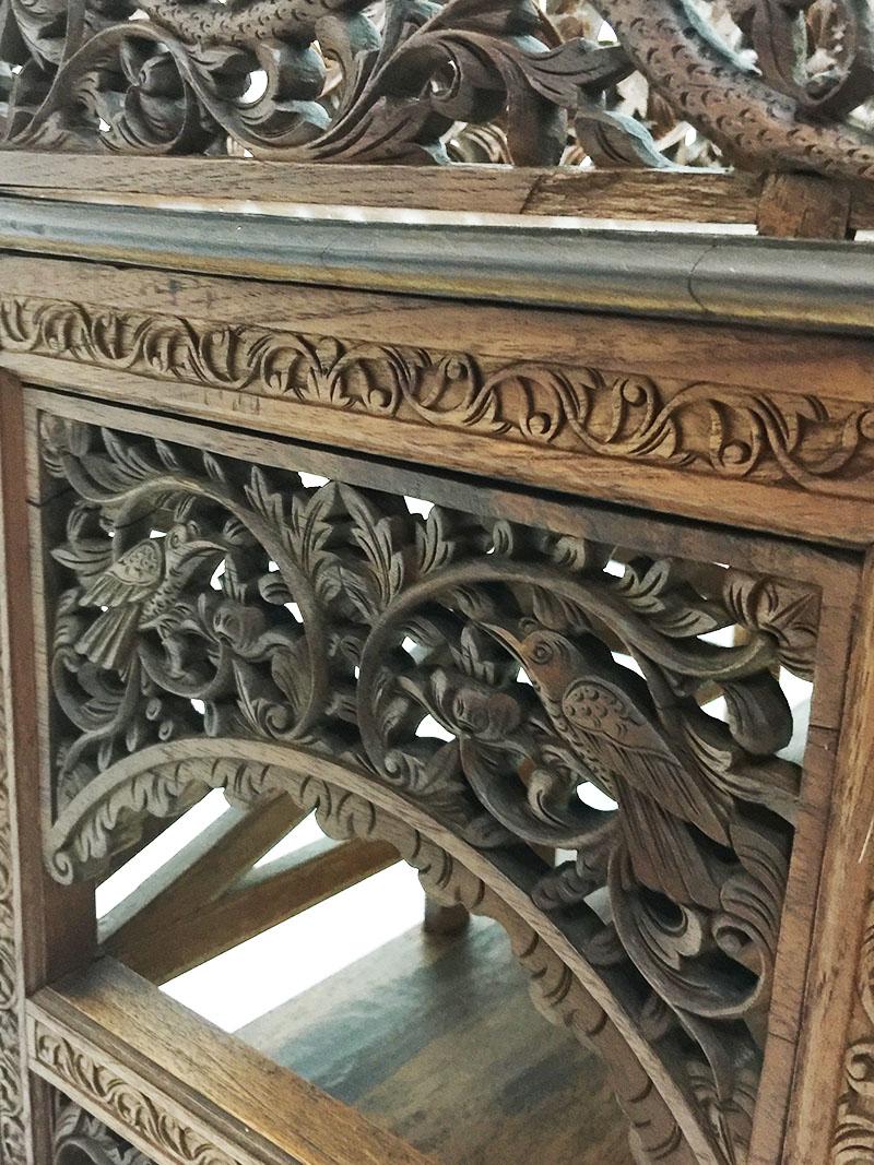 Antique Indonesian Hand Carved Wall Unit, Cabinet For Sale 3