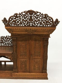 Antique Indonesian Hand Carved Wall Unit, Cabinet