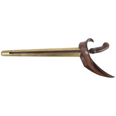 Antique Indonesian Kris Dagger with Wooden Handle