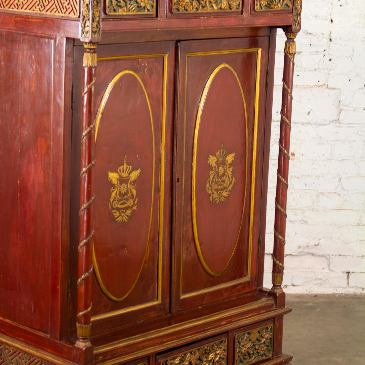 Antiguo baúl de boda imperial indonesio Maduran o Jodang para novio en venta 5