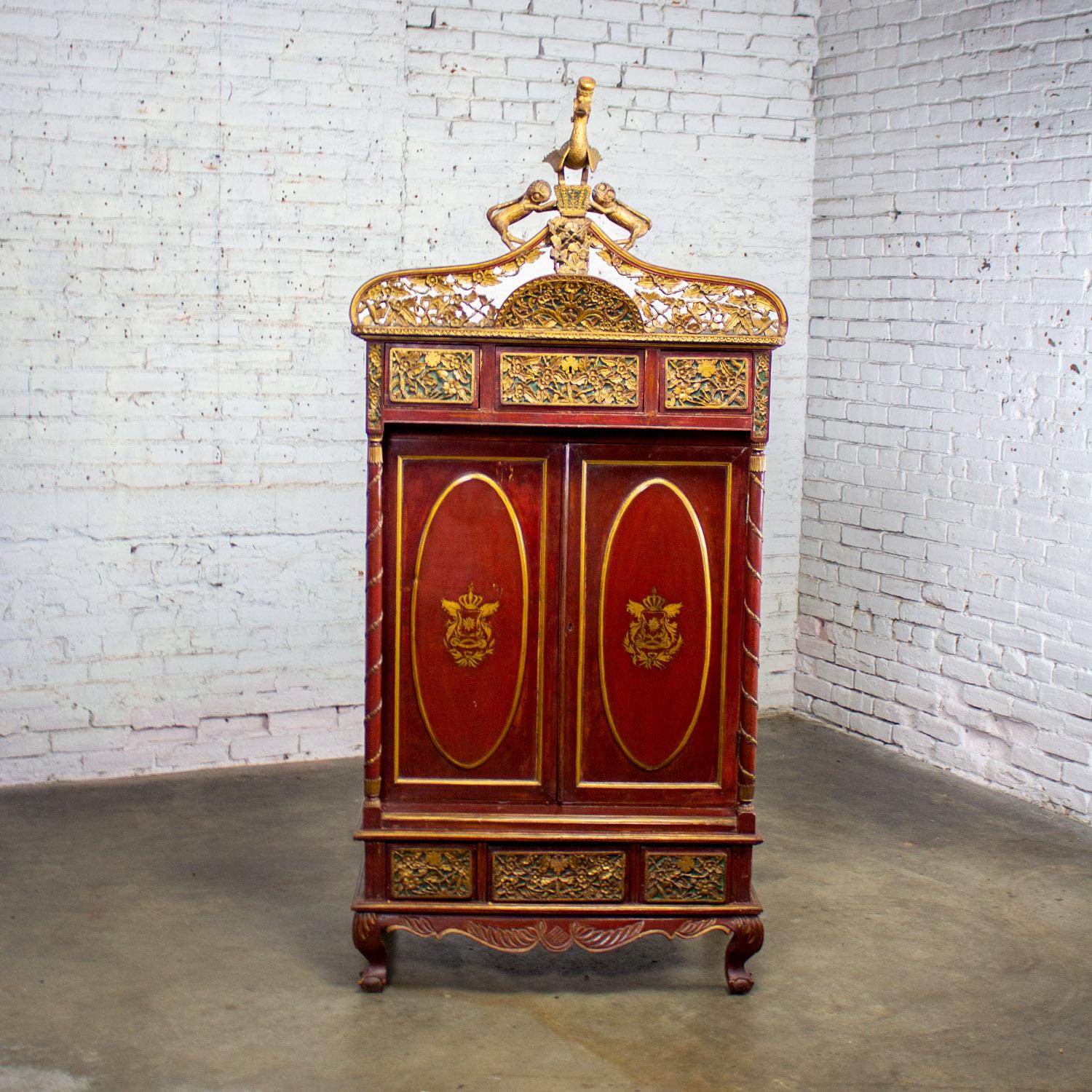 Precioso cofre de boda imperial indonesio antiguo Maduran o 