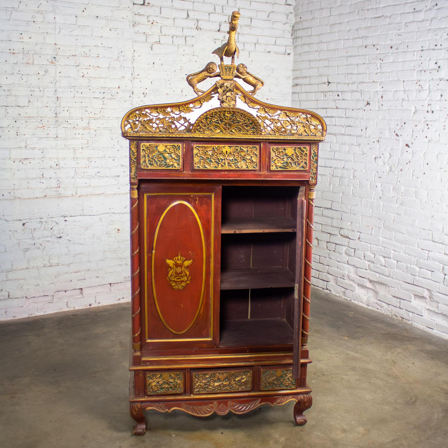 Antiguo baúl de boda imperial indonesio Maduran o Jodang para novio en Bueno estado para la venta en Topeka, KS