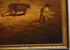 Antico quadro indonesiano che lavora nella risaia Bandung, 1931