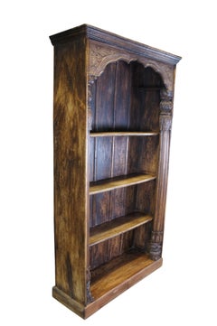 Antique Indonesian Reclaimed Teak Library Shelf Bookcase Doorway Temple 82"