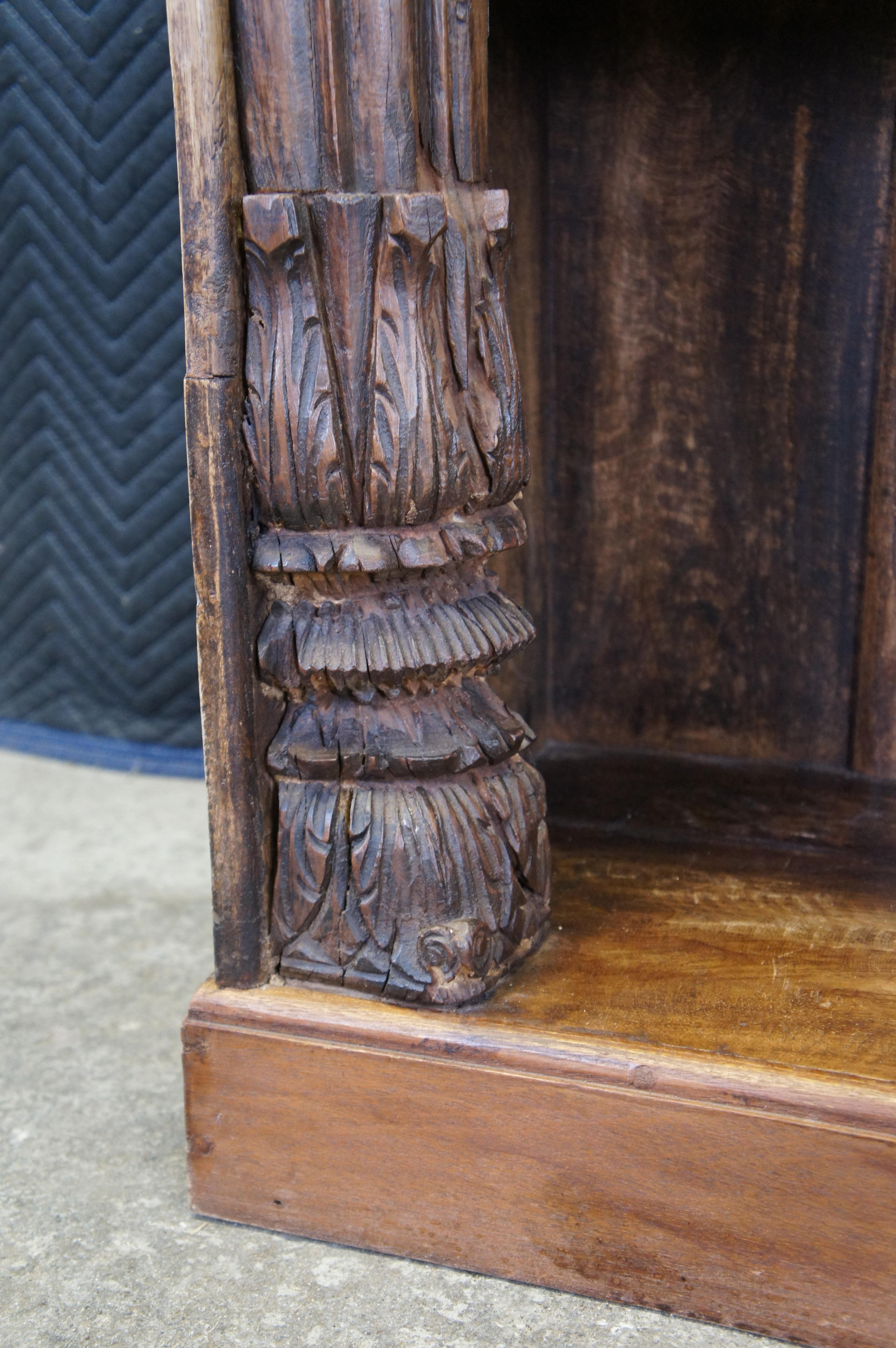 Antique Indonesian Reclaimed Teak Library Shelf Bookcase Doorway Temple 82