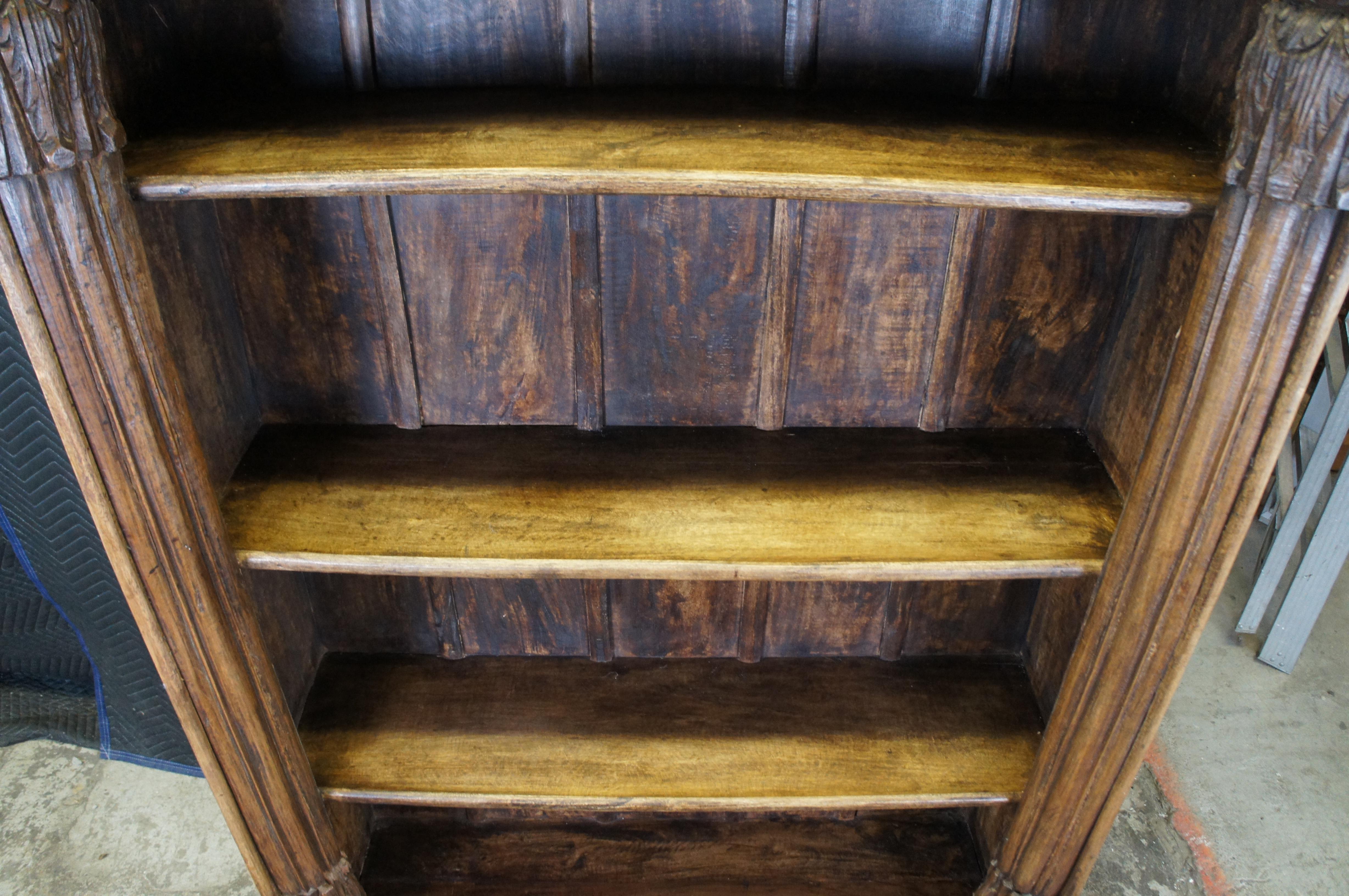 20th Century Antique Indonesian Reclaimed Teak Library Shelf Bookcase Doorway Temple 82