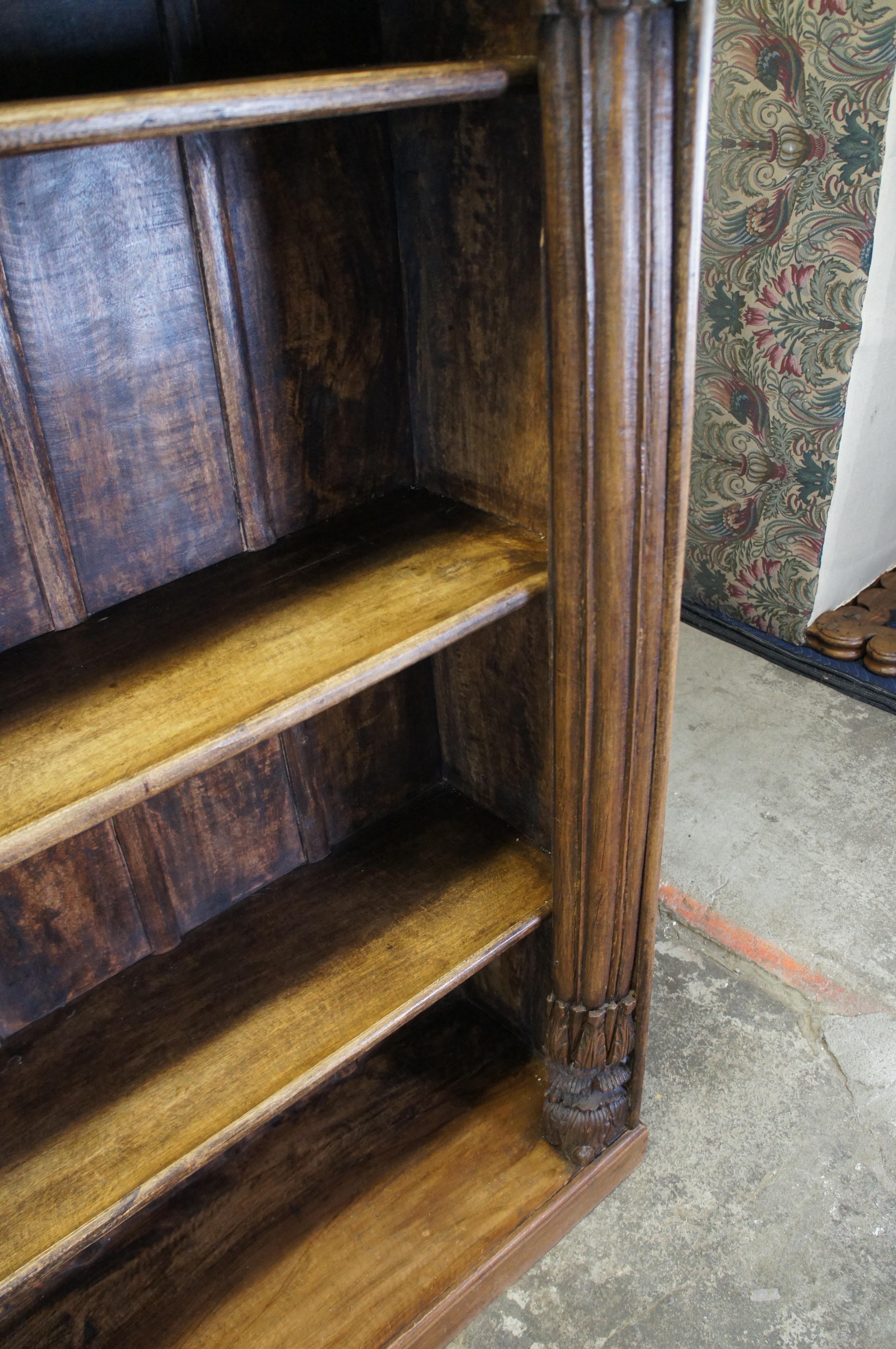 Antique Indonesian Reclaimed Teak Library Shelf Bookcase Doorway Temple 82