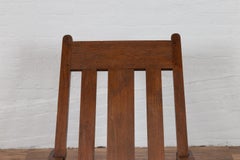 Dutch Colonial Teak Plantation Lounge Chair from Madura with Slanted Back
