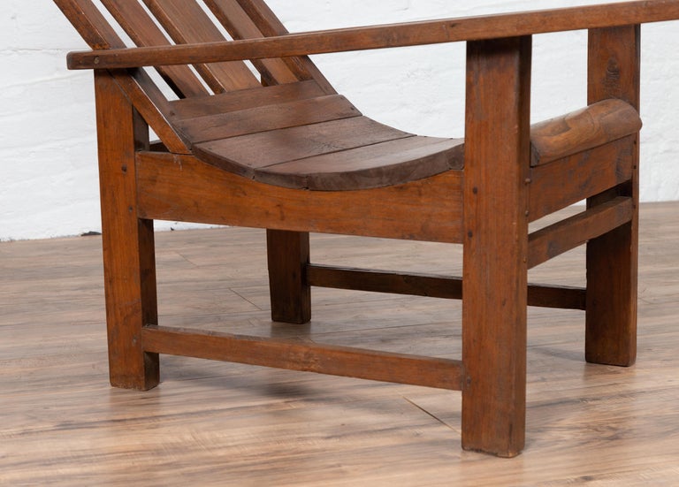 Antique Indonesian Teak Plantation Lounge Chair from ...