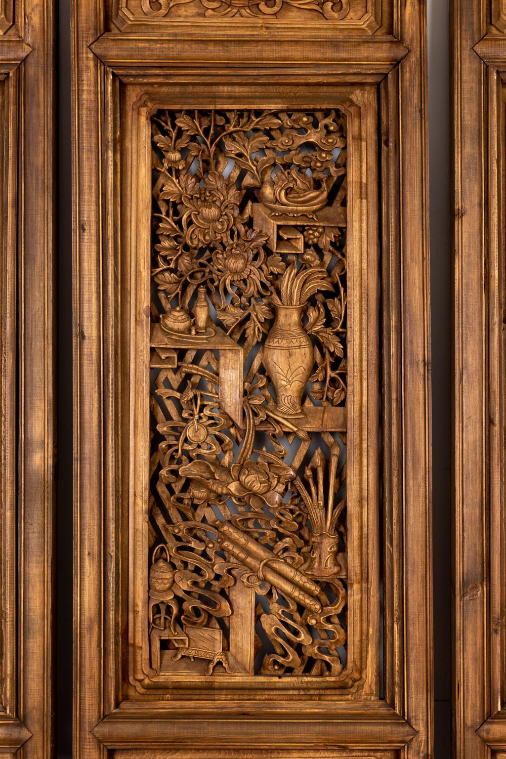indonesian carved wood panels