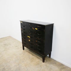 Antique Industrial 24-Drawer Pine Cabinet