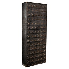 Antique Industrial 90 Drawer Hardware Store Cabinet