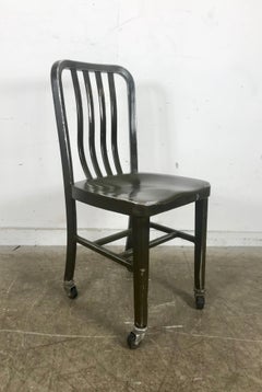 Antique Industrial Aluminum Rolling Desk Chair by General Fireproofing Co.