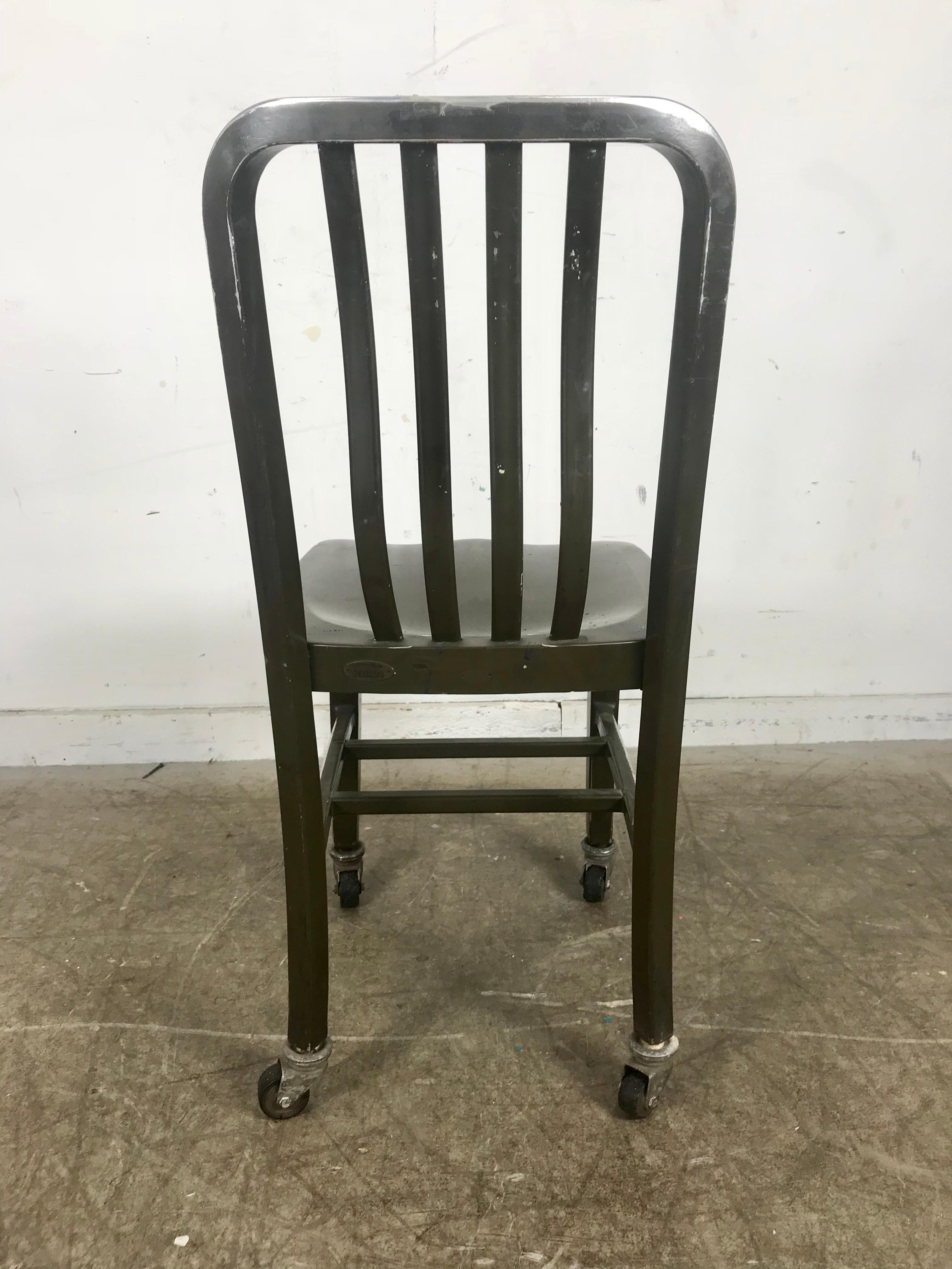 Mid-20th Century Antique Industrial Aluminum Rolling Desk Chair by General Fireproofing Co. For Sale