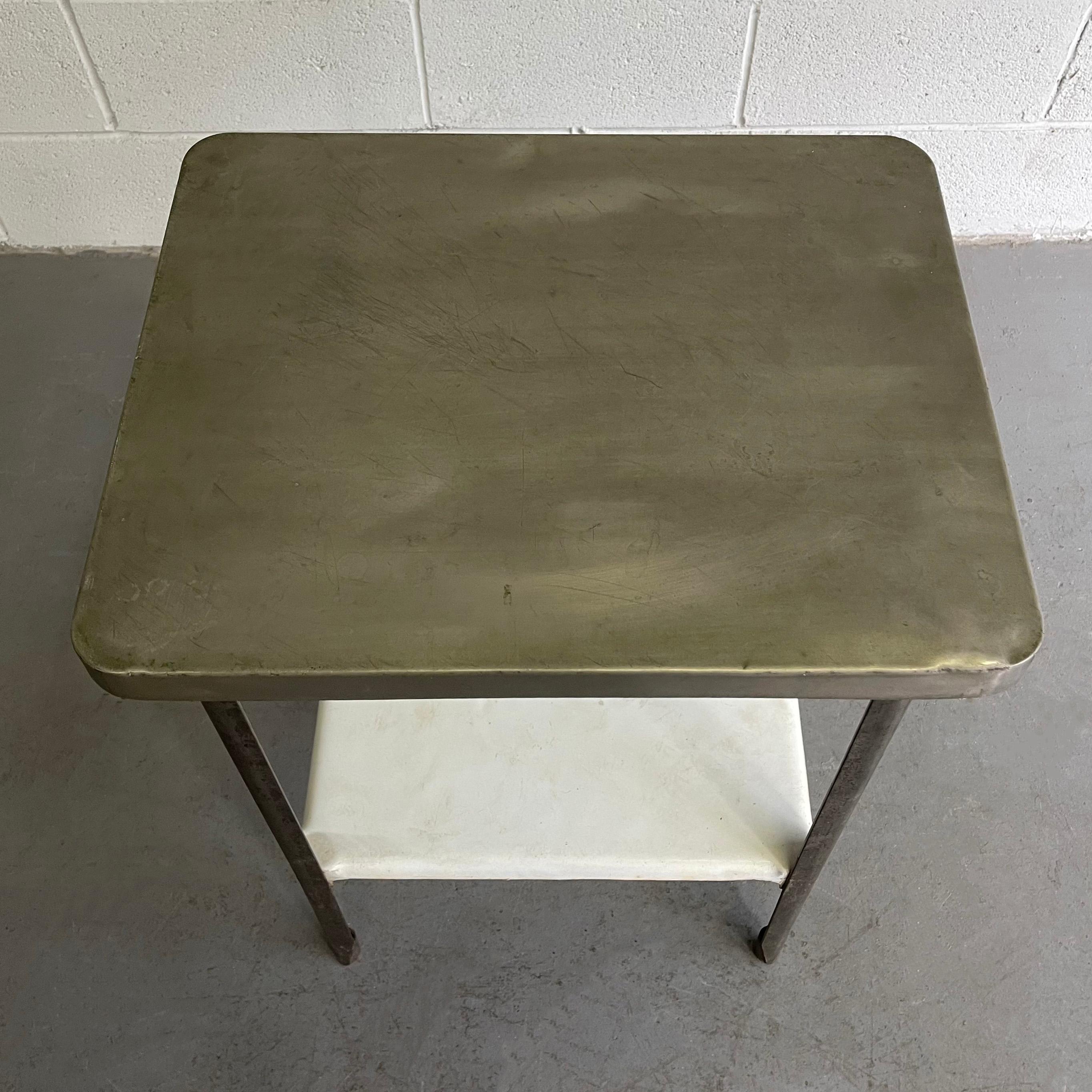Enamel Antique Industrial Apothecary Prep Table For Sale
