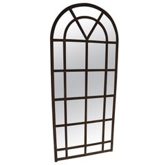 Used Industrial Arched Window with Antiqued Mirror
