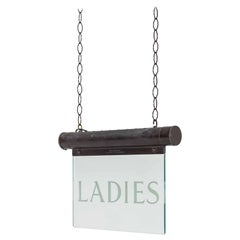 Antique Industrial Art Deco Brass Internalite 'Ladies' Illuminated Sign, C.1920