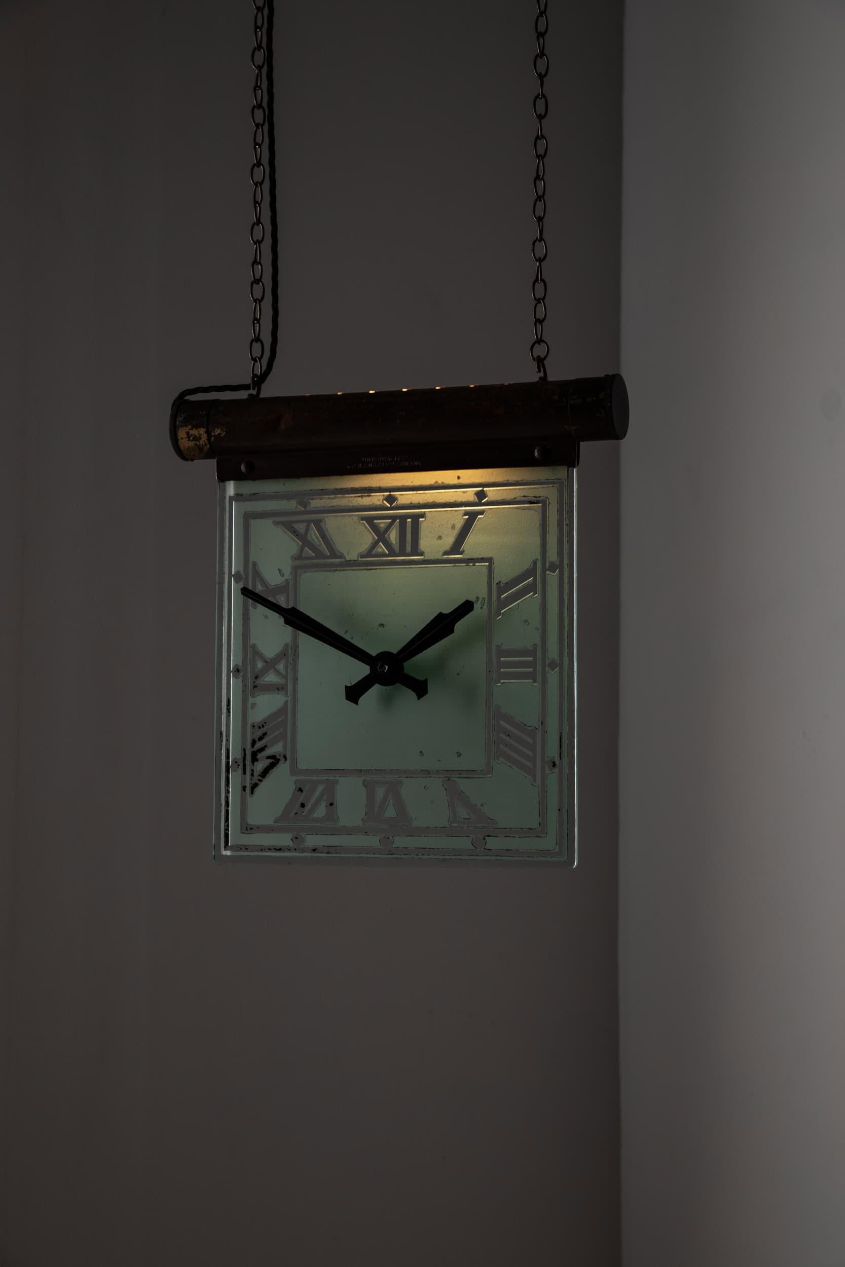 Antico orologio industriale Art Déco in ottone a lume di candela 'Smith', C.C. 1930 in vendita 1