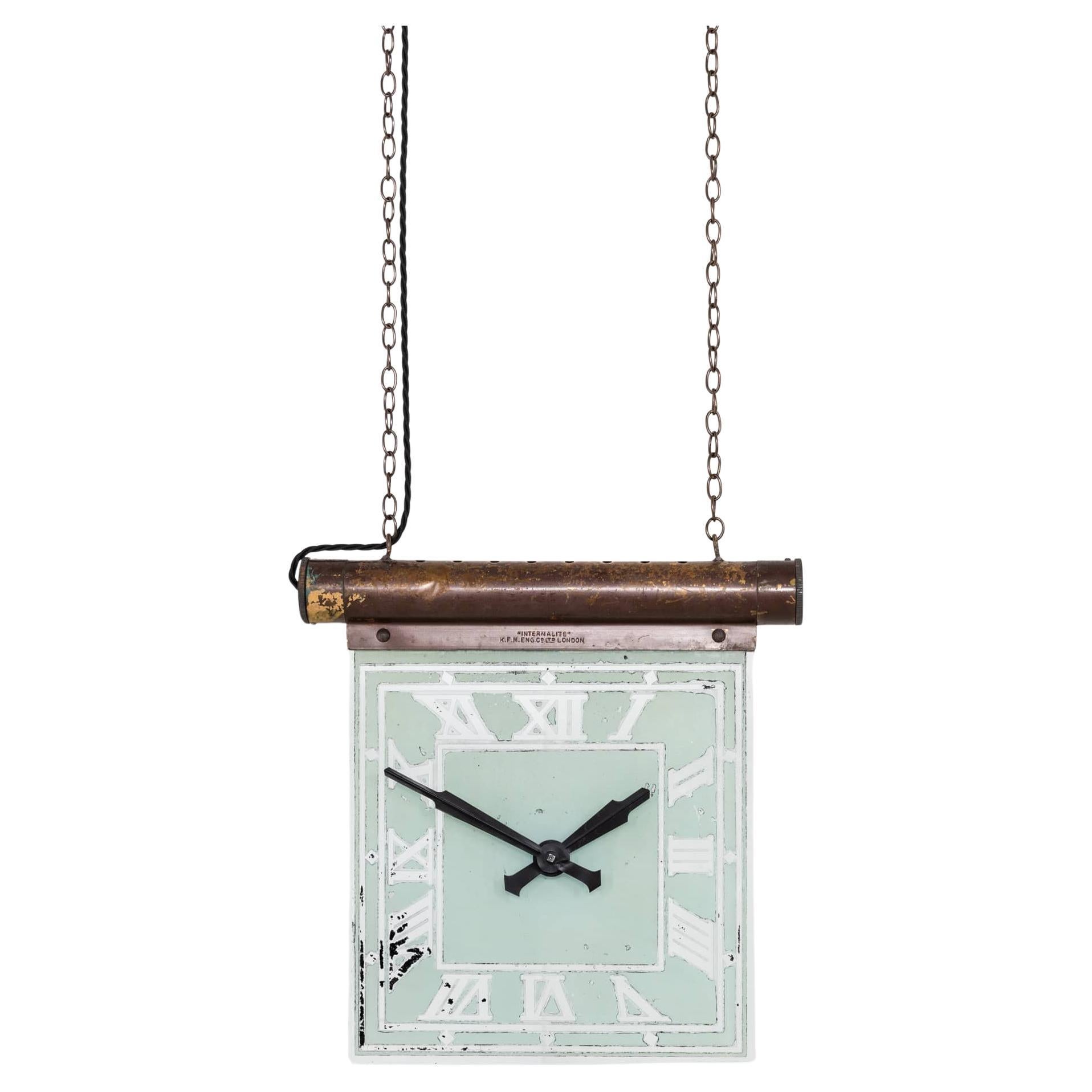 Antico orologio industriale Art Déco in ottone a lume di candela 'Smith', C.C. 1930 in vendita